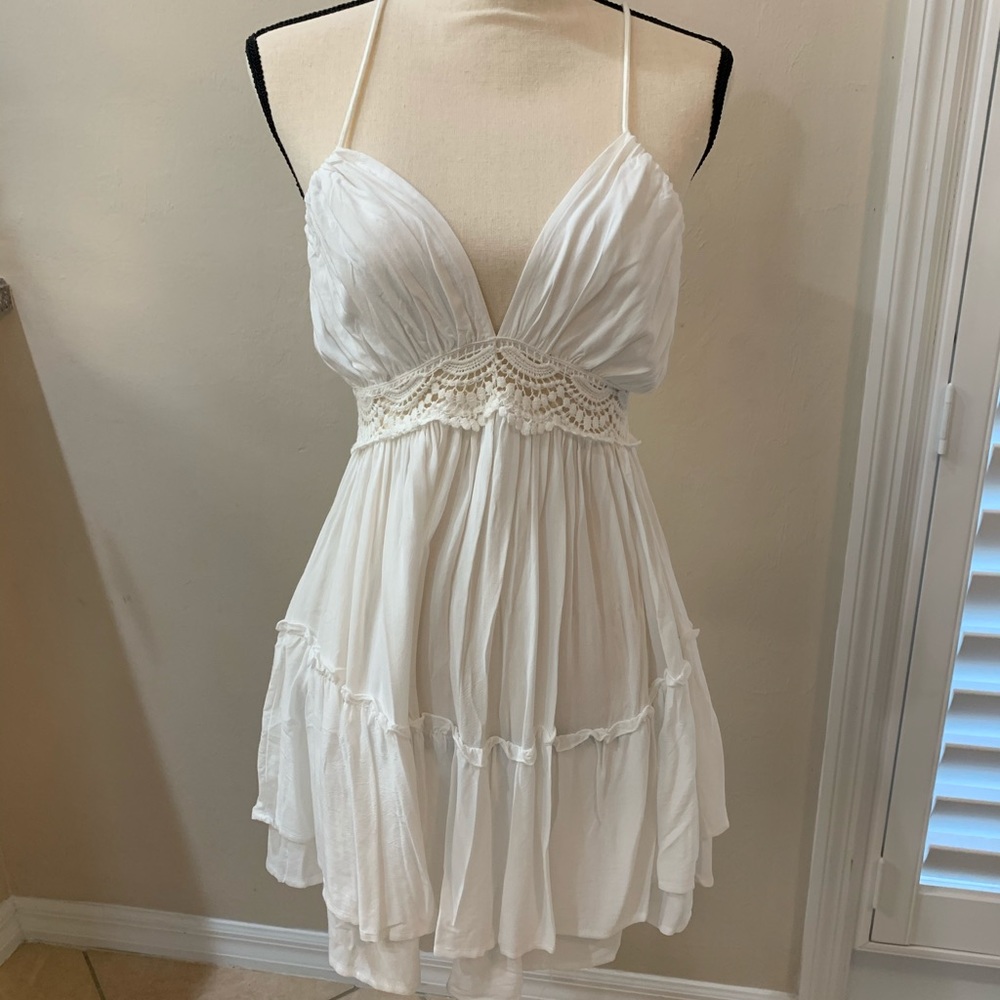 White bathing suit cover up